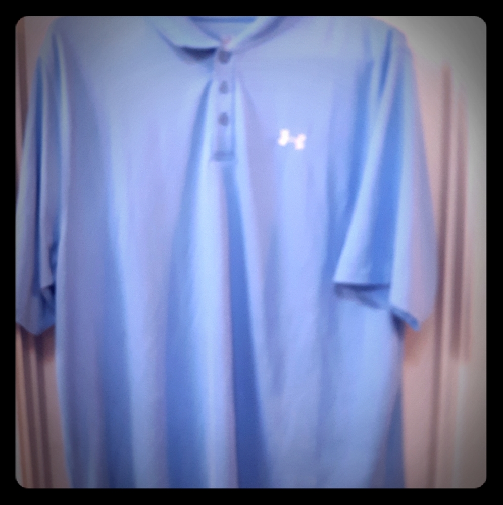 Under Armour,  Mens XXL light blue golf shirt